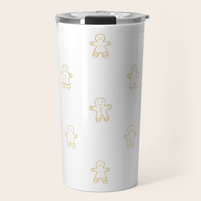 Christmas gingerbread cookie pattern Travel Mug Gallery Image 1