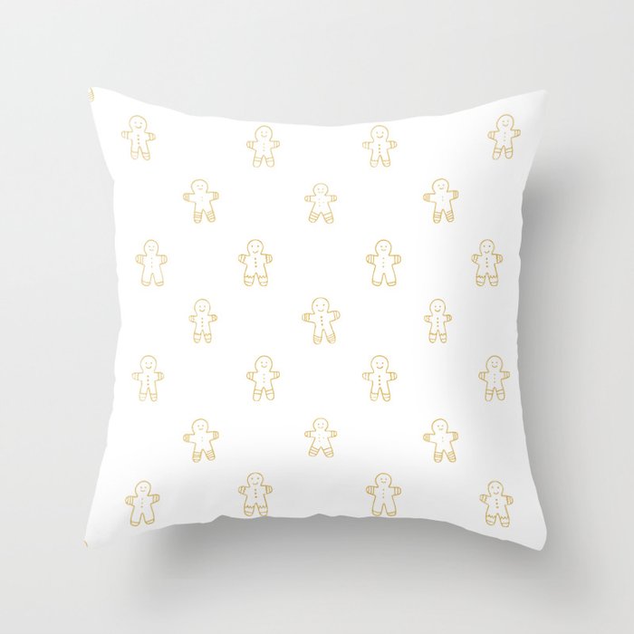 Christmas gingerbread cookie pattern Throw Pillow Gallery Image 6