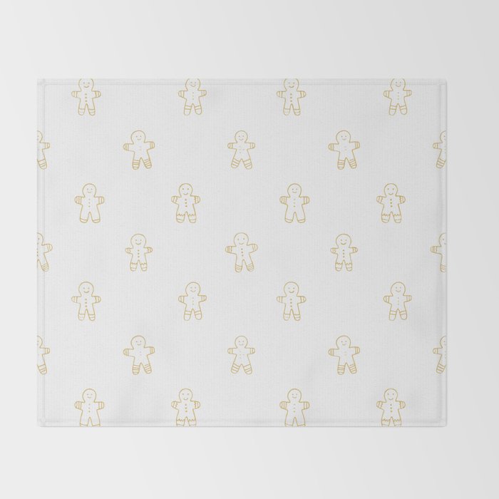 Christmas gingerbread cookie pattern Throw Blanket Gallery Image 2