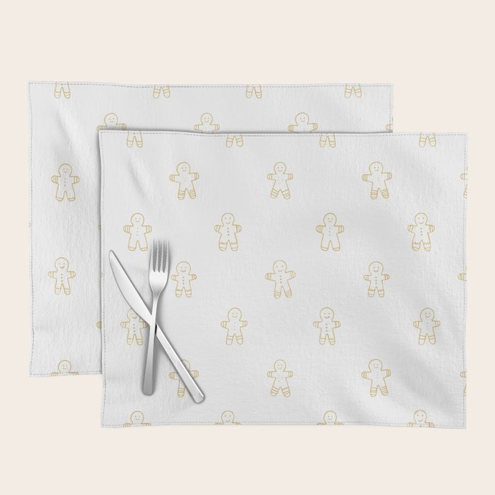 Christmas gingerbread cookie pattern Placemat Gallery Image 1