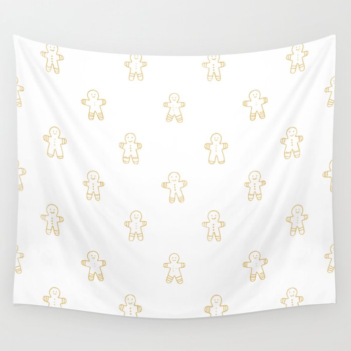 Christmas gingerbread cookie pattern Wall Tapestry Gallery Image 4