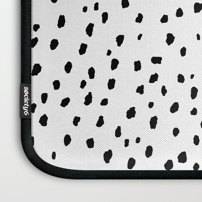 Speckle Dalmatian Pattern (black/white) Laptop Sleeve Gallery Image 3