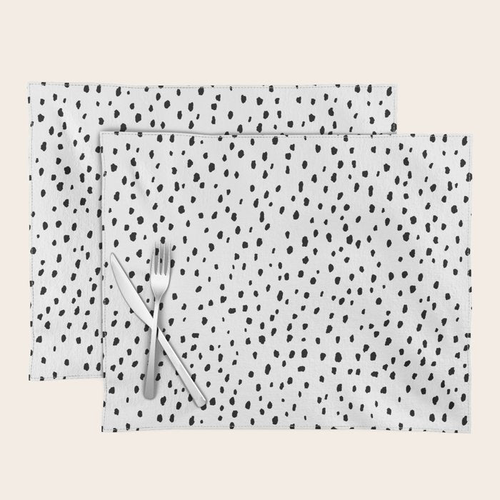 Speckle Dalmatian Pattern (black/white) Placemat Gallery Image 1