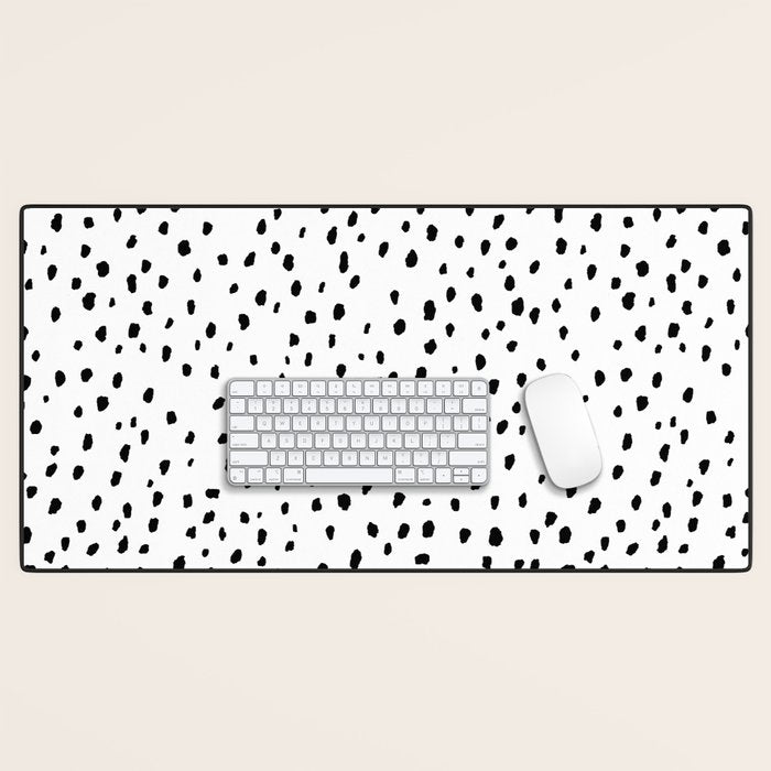Speckle Dalmatian Pattern (black/white) Desk Mat Gallery Image 1