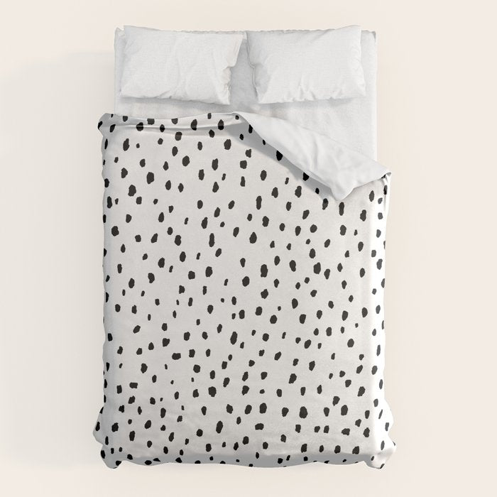Speckle Dalmatian Pattern (black/white) Duvet Cover Gallery Image 6