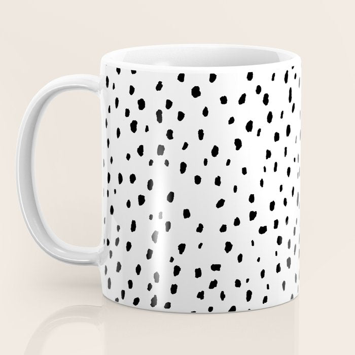 Speckle Dalmatian Pattern (black/white) Coffee Mug Gallery Image 3