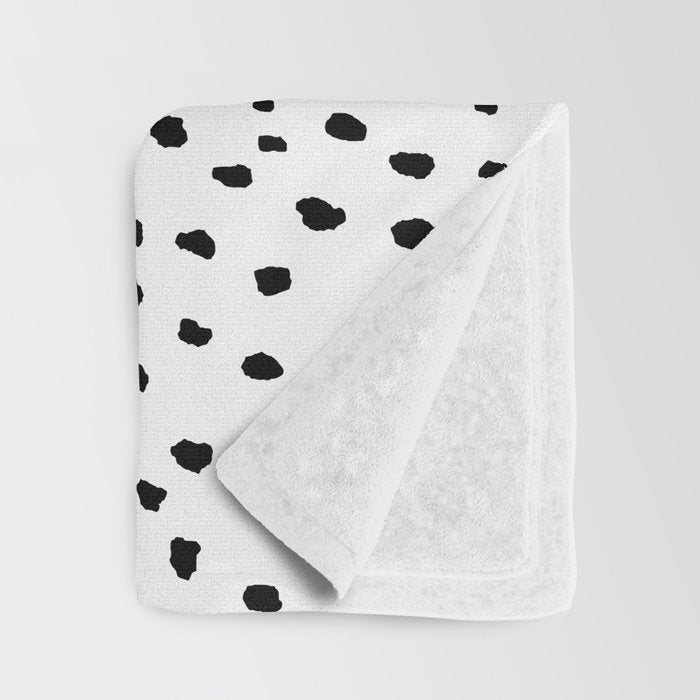 Speckle Dalmatian Pattern (black/white) Throw Blanket Gallery Image 3