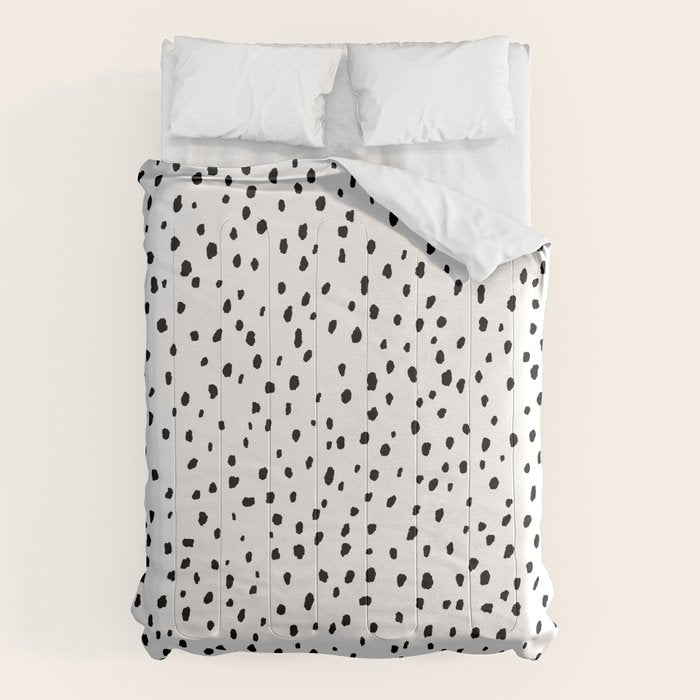 Speckle Dalmatian Pattern (black/white) Comforter Gallery Image 1