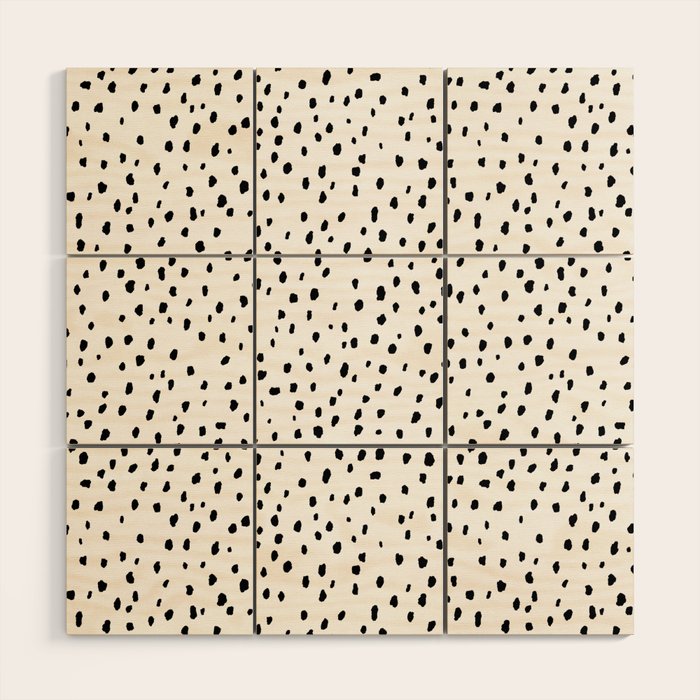 Speckle Dalmatian Pattern (black/white) Wood Wall Art Gallery Image 1