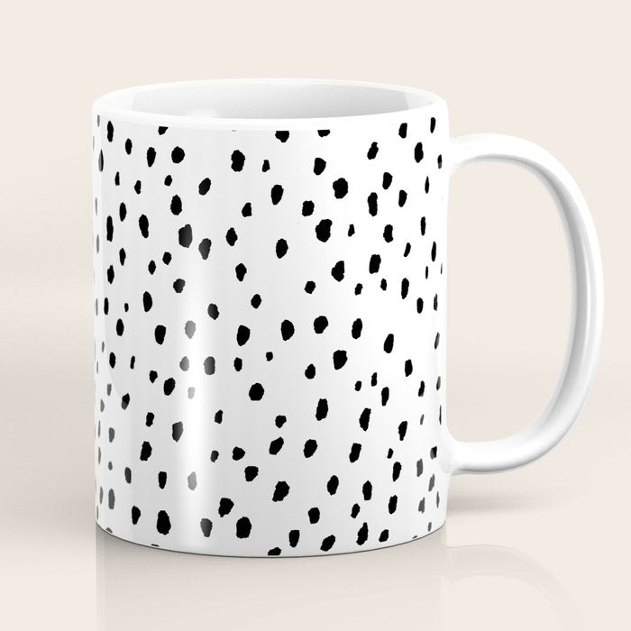 Speckle Dalmatian Pattern (black/white) Coffee Mug Gallery Image 1