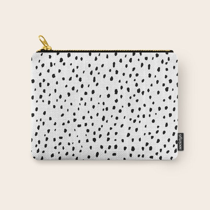 Speckle Dalmatian Pattern (black/white) Carry All Pouch Gallery Image 1