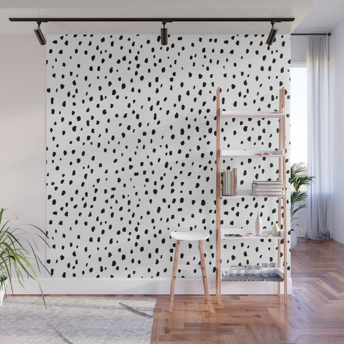 Speckle Dalmatian Pattern (black/white) Wall Mural Gallery Image 1