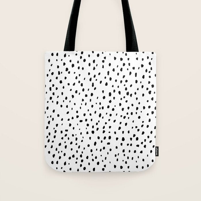 Speckle Dalmatian Pattern (black/white) Tote Bag Gallery Image 1