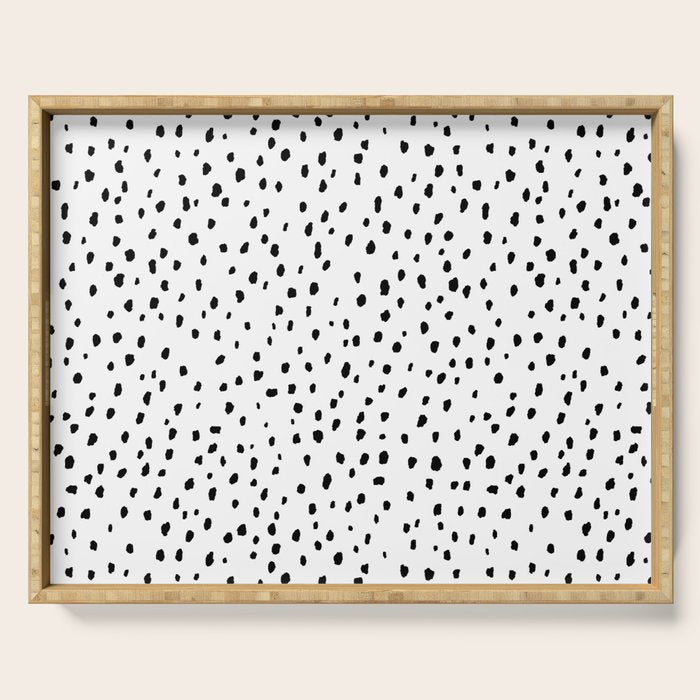 Speckle Dalmatian Pattern (black/white) Serving Tray Gallery Image 1