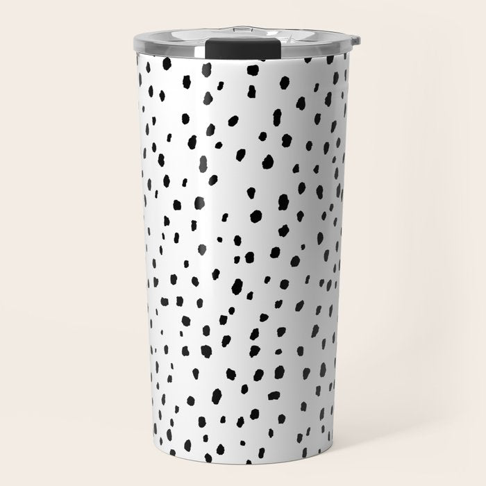 Speckle Dalmatian Pattern (black/white) Travel Mug Gallery Image 1