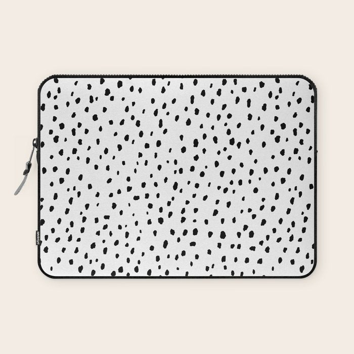 Speckle Dalmatian Pattern (black/white) Laptop Sleeve Gallery Image 1