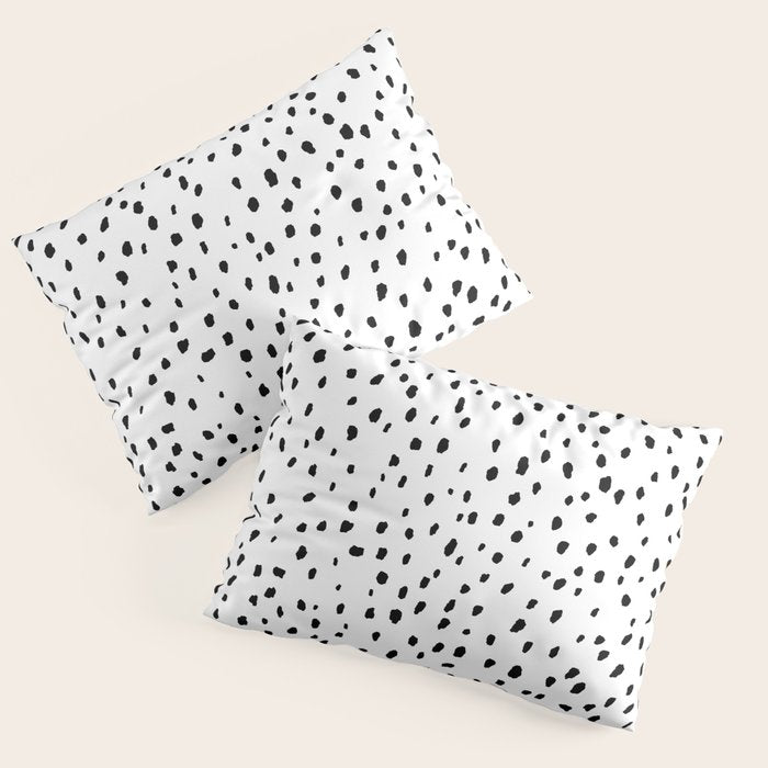 Speckle Dalmatian Pattern (black/white) Pillow Sham Gallery Image 3