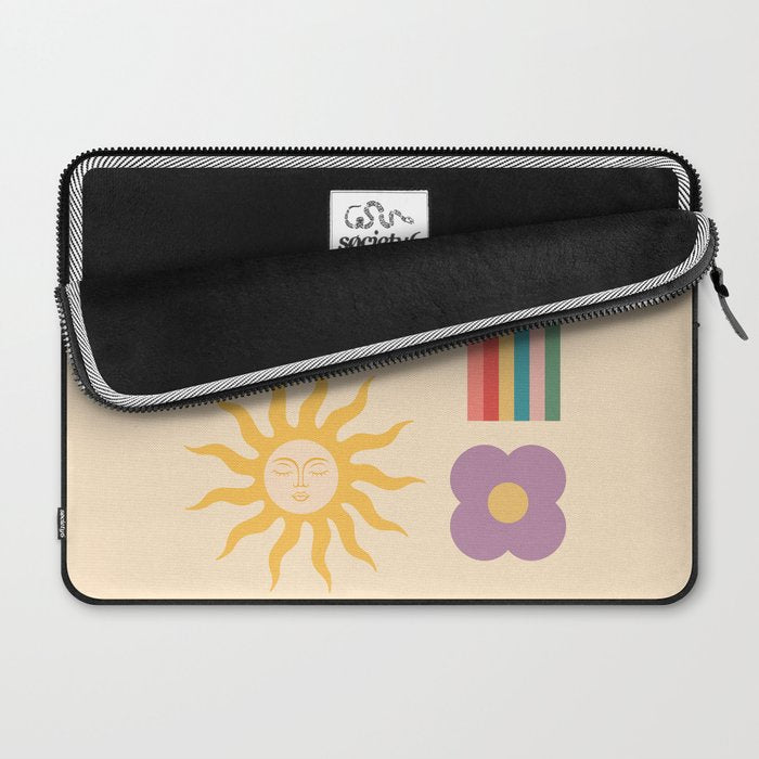 Minimal geometric abstraction Rainbow, Flower, Sun and Moon 2 Laptop Sleeve Gallery Image 2
