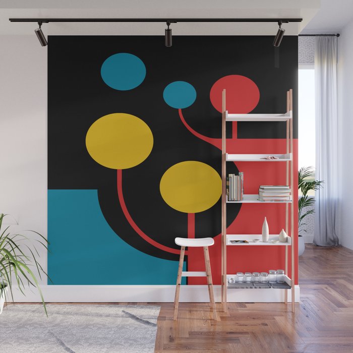 Mid Century Modern Geometric Abstract Wall Mural Gallery Image 1