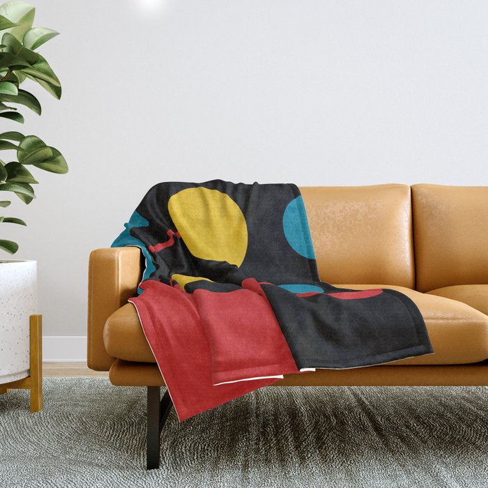 Mid Century Modern Geometric Abstract Throw Blanket Gallery Image 1