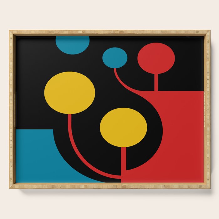 Mid Century Modern Geometric Abstract Serving Tray Gallery Image 1