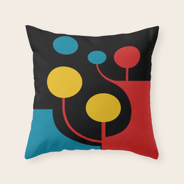 Mid Century Modern Geometric Abstract Throw Pillow Gallery Image 6
