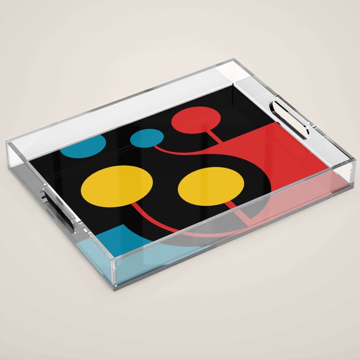 Mid Century Modern Geometric Abstract Acrylic Tray Gallery Image 1