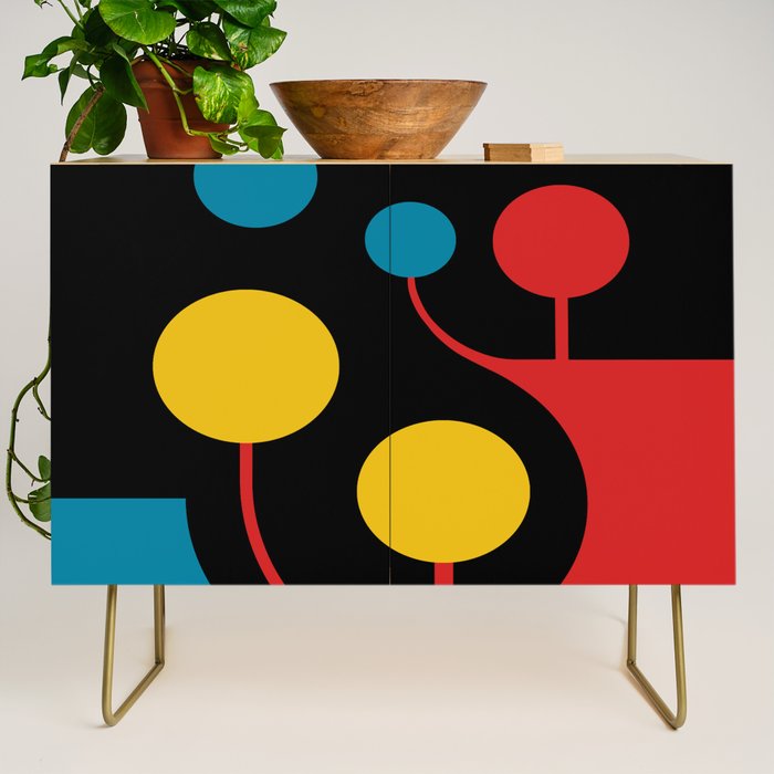 Mid Century Modern Geometric Abstract Credenza Gallery Image 1