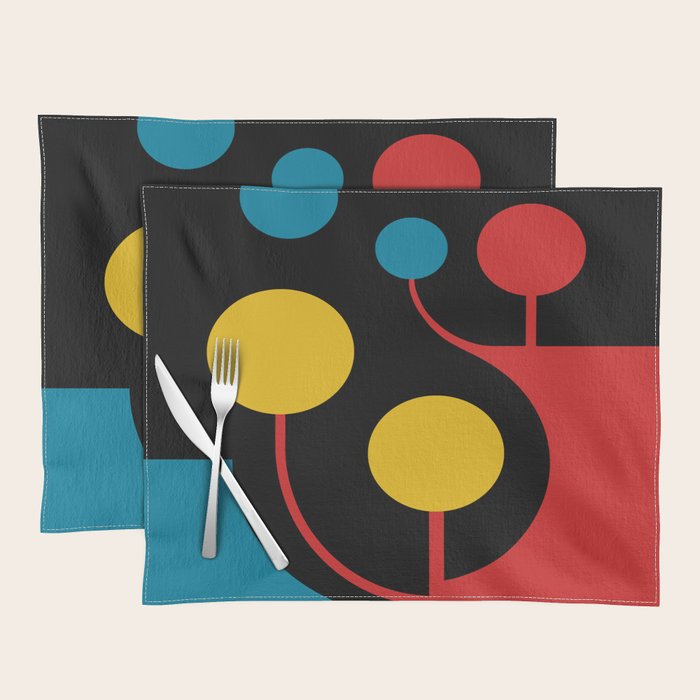 Mid Century Modern Geometric Abstract Placemat Gallery Image 1