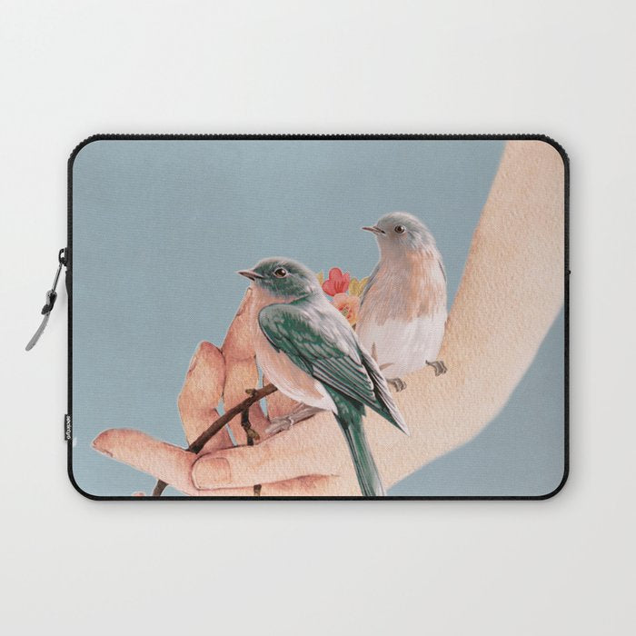 Birds on Hand Laptop Sleeve Gallery Image 1