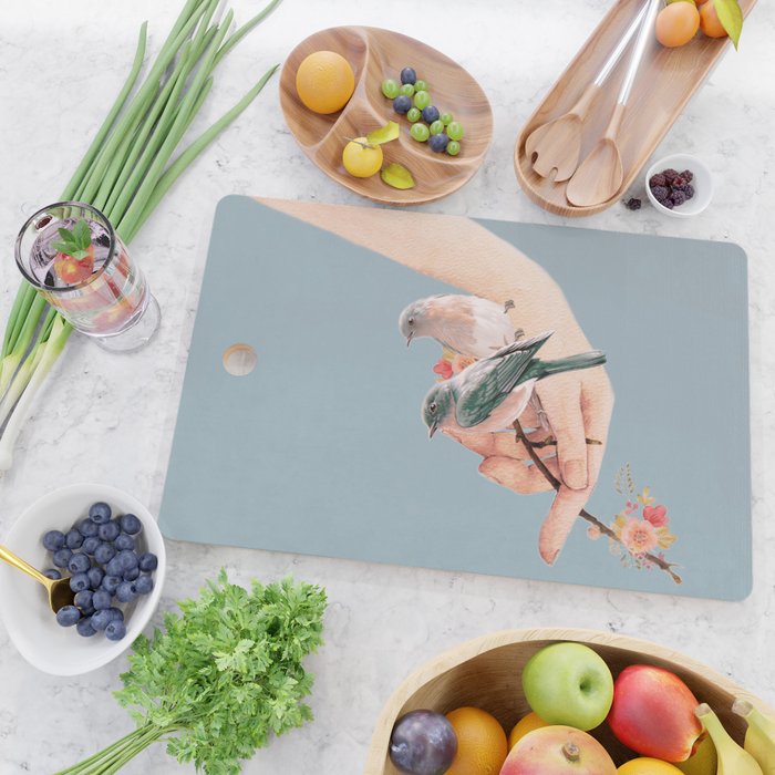 Birds on Hand Cutting Board Gallery Image 2