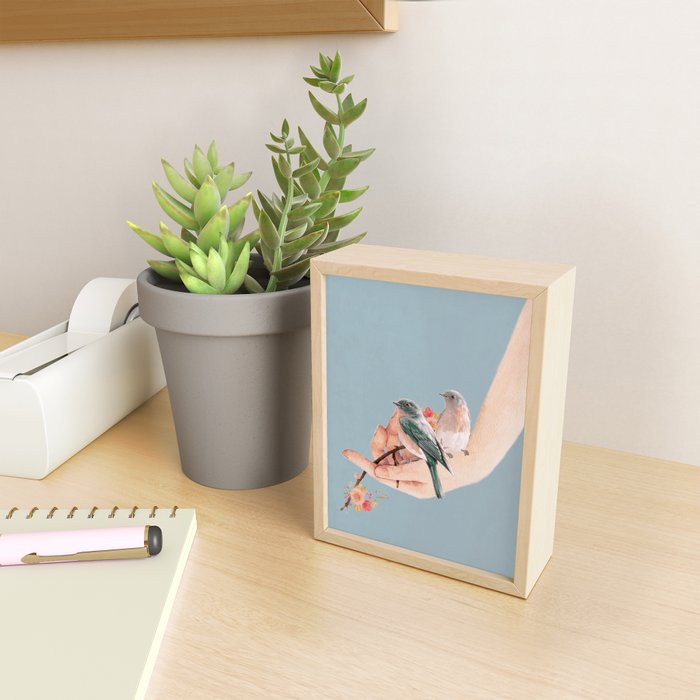 Birds on Hand Mini Art Print Gallery Image 2