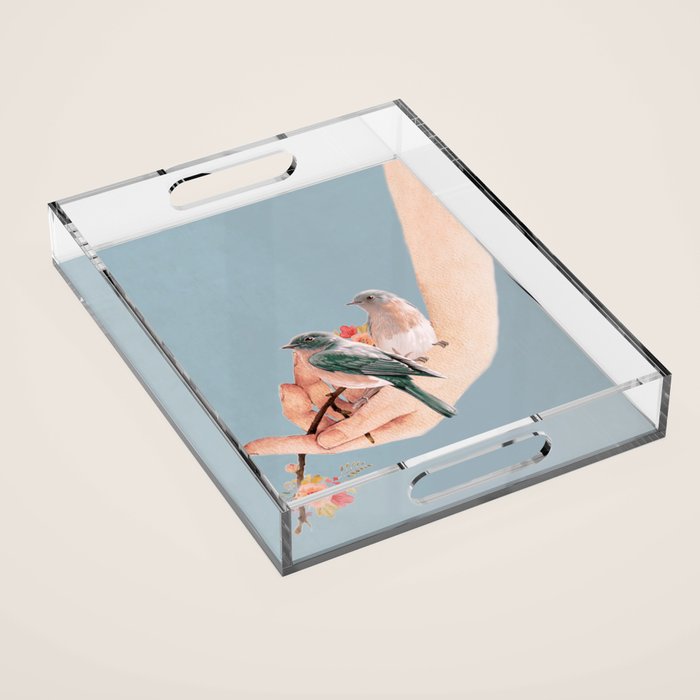 Birds on Hand Acrylic Tray Gallery Image 1