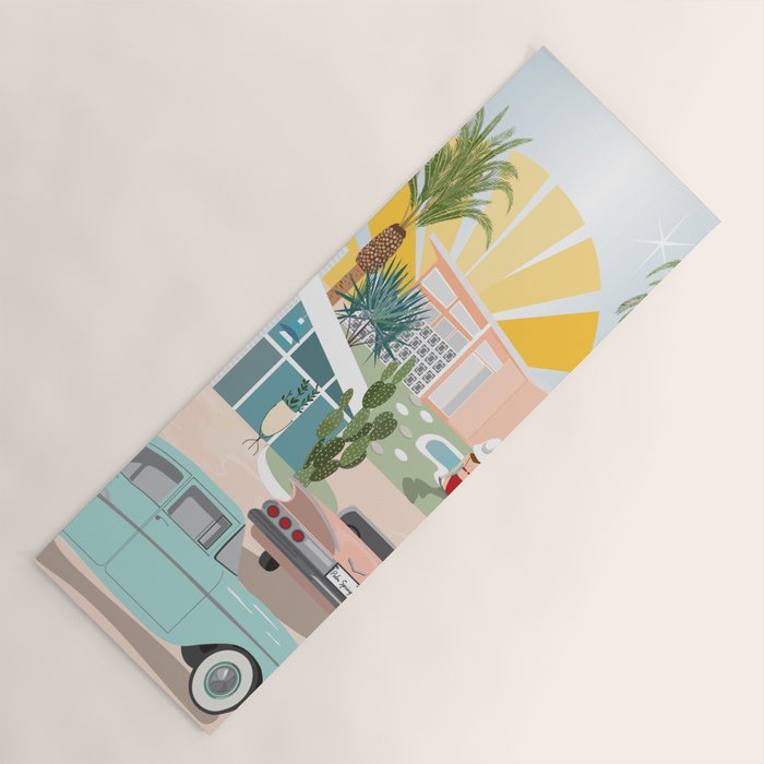 Retro Palm Springs III Yoga Mat Gallery Image 1