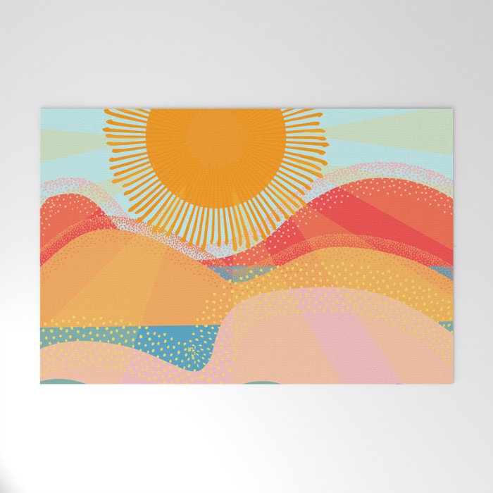Sunset On Hills and Sea  Welcome Mat Gallery Image 1