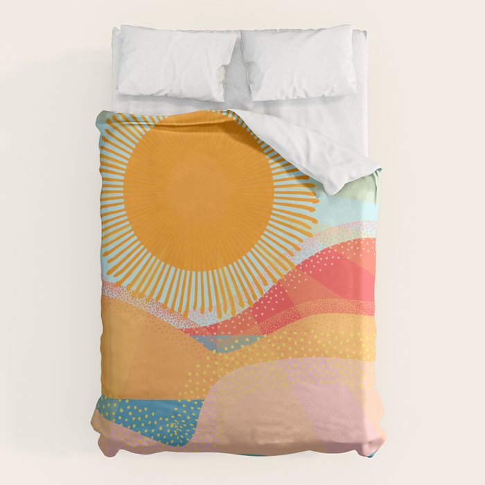 Sunset On Hills and Sea  Duvet Cover Gallery Image 1