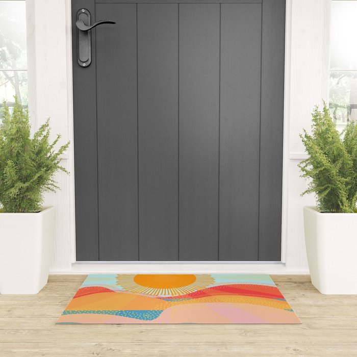 Sunset On Hills and Sea  Welcome Mat Gallery Image 3