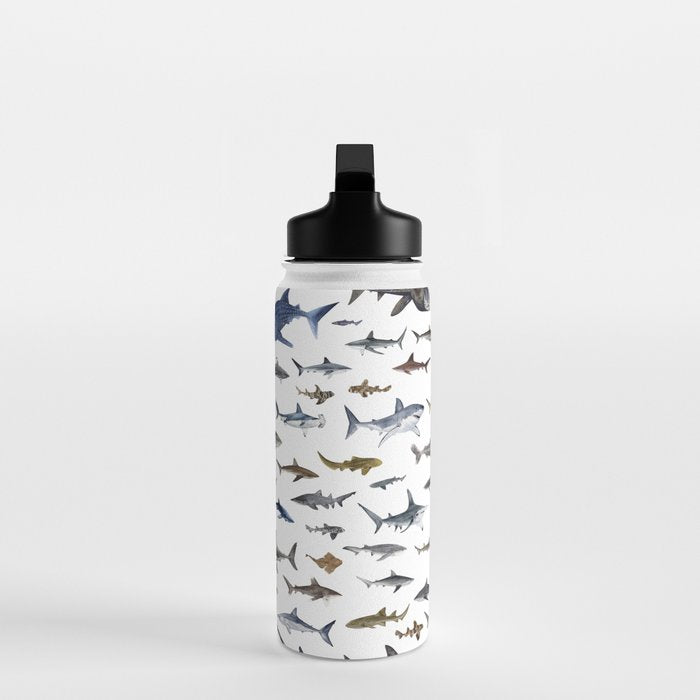 SHARKS poster-white Water Bottle Gallery Image 3