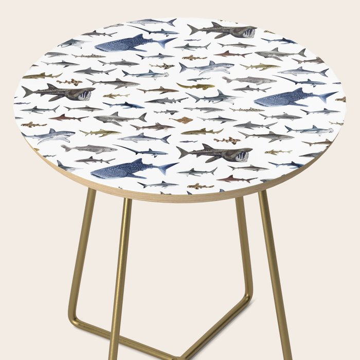 SHARKS poster-white Side Table Gallery Image 2