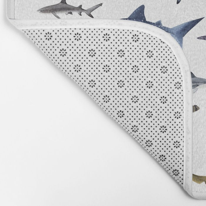 SHARKS poster-white Bath Mat Gallery Image 2