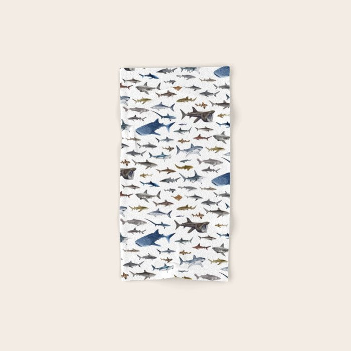 SHARKS poster-white Bath Towel Gallery Image 1