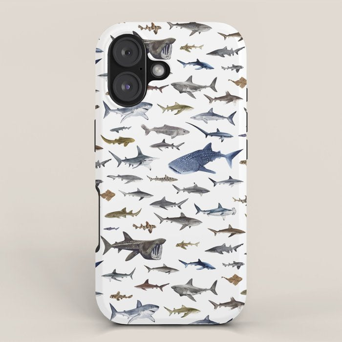 SHARKS poster-white iPhone Case Gallery Image 1