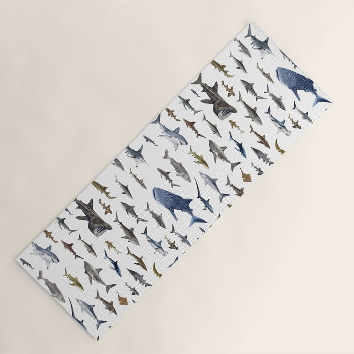 SHARKS poster-white Yoga Mat Gallery Image 1