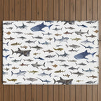 SHARKS poster-white Outdoor Rug Gallery Image 2