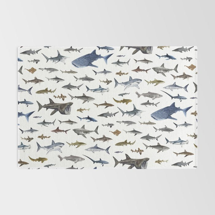 SHARKS poster-white Rug Gallery Image 2