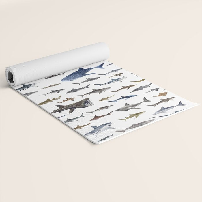 SHARKS poster-white Yoga Mat Gallery Image 2