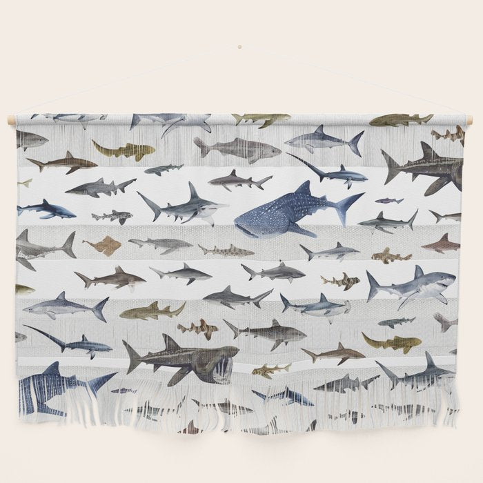 SHARKS poster-white Wall Hanging Gallery Image 1