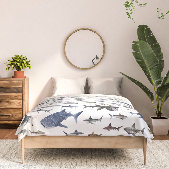 SHARKS poster-white Comforter Gallery Image 3