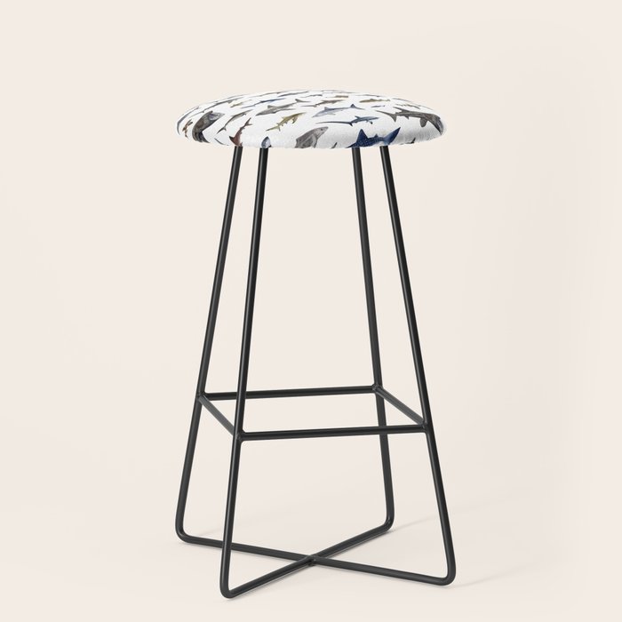 SHARKS poster-white Stool Gallery Image 1