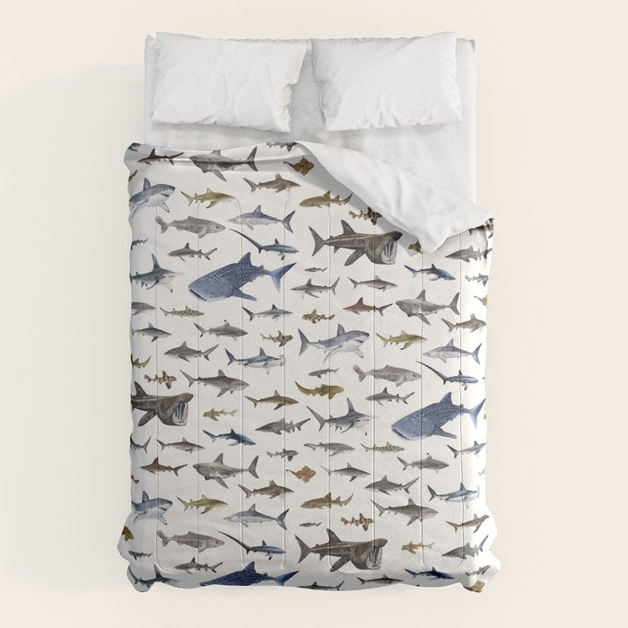 SHARKS poster-white Comforter Gallery Image 6